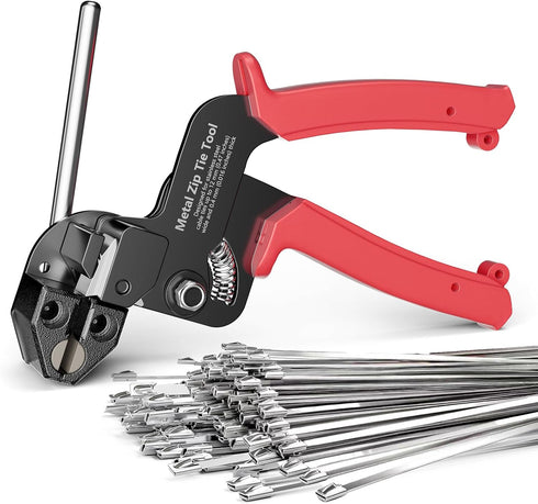 Metal Zip Tie Tool with 100 PCS 11.8 Inch 304 Stainless Steel