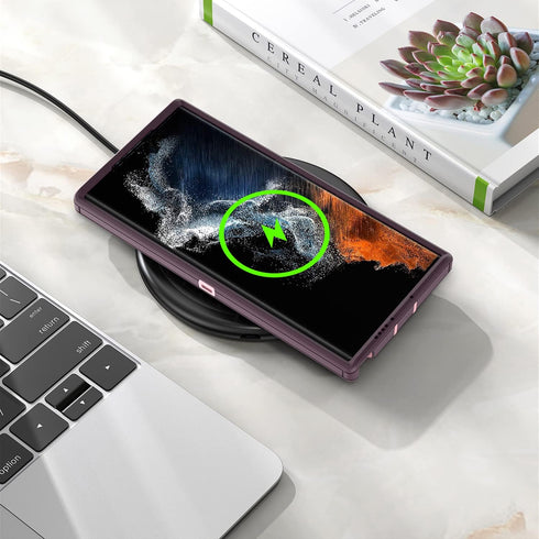 Designed for Samsung Galaxy S23 Ultra Case,Magnetic,Drop Protection Heavy Duty,Compatible with MagSafe,Dustproof,No Fading, No Yellowing,for Men Women, Purple Rose Gold
