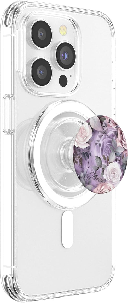Purple Flower PopSockets PopGrip for MagSafe - Floral Lavender Blossom Rose