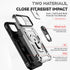 Hitaoyou iPhone 15 Case with Camera Cover & Kickstand, Military Grade Shockproof Heavy Duty Protective Case, Silver