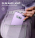 SURITCH 360 Protective Case for Samsung Galaxy S10e, Matte Purple, Rugged Hybrid Bumper, Built-in Screen Protector,