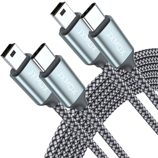 JXMOX USB C to Mini USB Cable,(3.3ft 2-Pack) Mini USB to Type