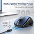 Wireless Mouse (BT5.0/3.0 & 2.4G) Rechargeable Silent Mouse, 4800 DPI Adjustable, Ergonomic Bluetooth Mouse for Laptop,