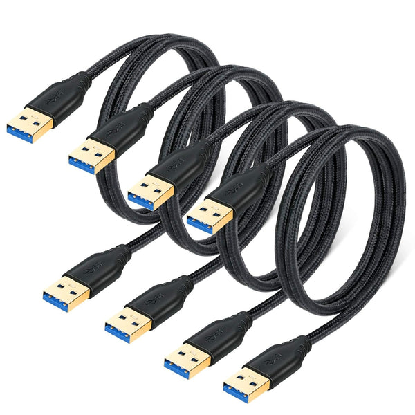 USB 3.0 A to A Cable, 4-Pack 1M/3Ft Short Type A Male