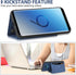 Asuwish Samsung Galaxy S9 Wallet Case with Tempered Glass, PU Leather, Credit Card Holder, Rugged Stand, Blue.
