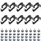 kwmobile Server Rack Cable Management D-Ring Hooks (10 Pieces) - Bracket Organizer