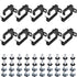 kwmobile Server Rack Cable Management D-Ring Hooks (10 Pieces) - Bracket Organizer