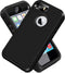 ACAGET Heavy Duty Case for iPhone SE 2016, Black, Shock-Absorbing Dual Layer Rubber TPU + PC Cover, Non-Slip
