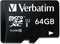 Verbatim 64GB Premium MicroSDXC Memory Card with Adapter, UHS-I V10 Class 10
