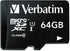 Verbatim 64GB Premium MicroSDXC Memory Card with Adapter, UHS-I V10 Class 10