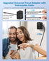 FOVAL 70W Universal Travel Adapter, Retractable USB C Cable, All-in-one International Plug Adapter for Travel