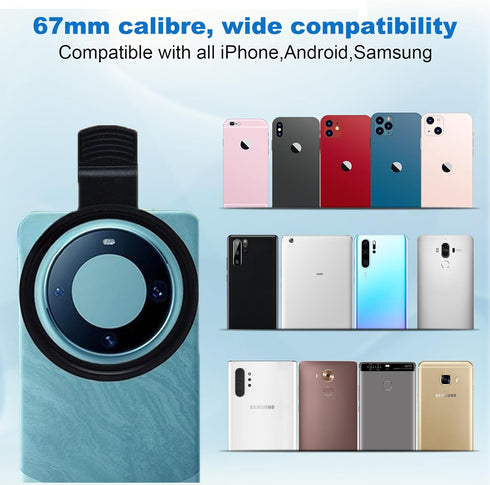 SPHOSWHP 67mm 17/16/15/14/13 Clip-On CPL Phone Camera Lens Filter, Polarizer Circular Filter, Ultra Slim Multi- Coated