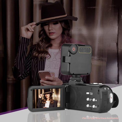 Mini IR Night Vision Light for Video Camera, Built-in Rechargeable Battery with 3 Cold Shoe Mounts