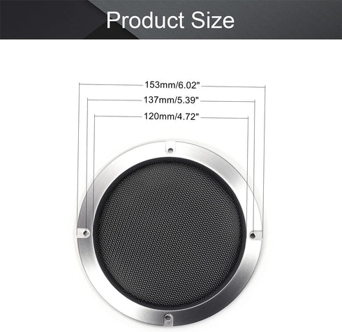 Fielect 2Pcs 5" Speaker Cover with Silver Metal Trim, Decorative Circle Woofer Guard, 8 Screws Included