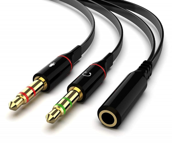 Maeline Headphone Splitter Adapter, 3.5mm Mic Cable for Computer, Headset 3.5mm Female to Dual Male