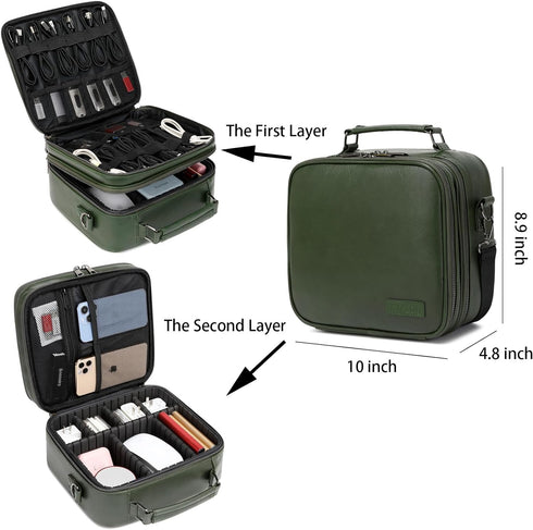 KYALOU Electronics Travel Organizer, Large Electronic Accessories Cable Case with Adjustable Dividers, Waterproof Tech