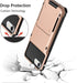 Vofolen Case for iPhone 6 6s 7 8 SE2 - Rose Gold Wallet with Credit Card Holder, Scratch Resistant Dual Layer