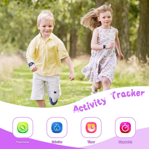 Smart Watch for Kids, Gift for Girls Age 6-12, 24 Puzzle Games, HD Touchscreen, MP3 Music, Video, Pedometer, Flashlight
