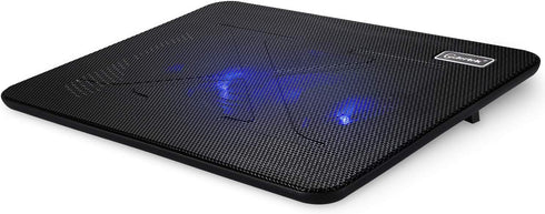 Laptop Cooling Pad, Coolertek Portable Slim Quiet Stand with 2 Blue LED Fans, Fits 11-14 Inch