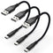 3 Pack 6-inch Braided USB-C Charging Cable, Fast Charging Type C for Samsung Galaxy S22 Ultra, Note 20, LG V30, Pixel 6.