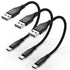 3 Pack 6-inch Braided USB-C Charging Cable, Fast Charging Type C for Samsung Galaxy S22 Ultra, Note 20, LG V30, Pixel 6.
