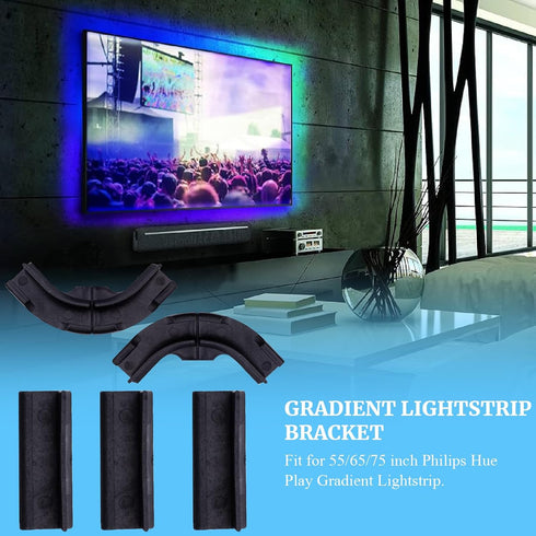5 PCS Upgraded Generic Brackets Fit for Philips Hue Play Gradient Lightstrip Mounting Clips Holder Good Support Effect