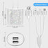 Bling USB Wall Charger with Charging Cable - Fast Block for iPhone Android, 3 in 1 Multi Cable with Crystal Decoration