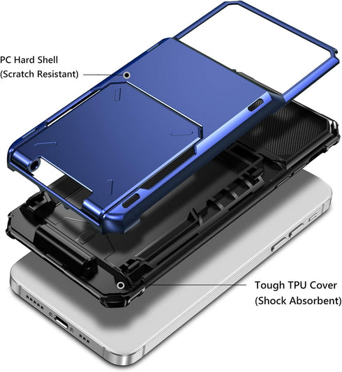 Vofolen iPhone 12 Pro Max Case 5G Wallet, 4-Card Slot Credit Card Holder Flip Hidden Pocket Dual Layer Hybrid Cover -