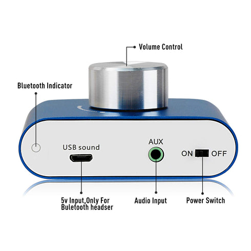 Facmogu F900S 160W Mini Bluetooth 5.0 Power Amplifier, 2 Channel Stereo Hi-Fi Digital Amp