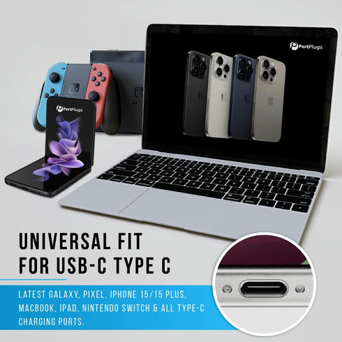 USB-C Dust Plugs (10-Pack) - Compatible with iPhone 15, Galaxy S24-S20, Pixel, MacBook, iPad, Switch & All Type-C Ports