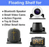 SHTCSZBA Small Floating Shelf Bluetooth Speaker Mount, Anti Slip Speaker Stand for Cameras, Baby Monitors, Cell Phone