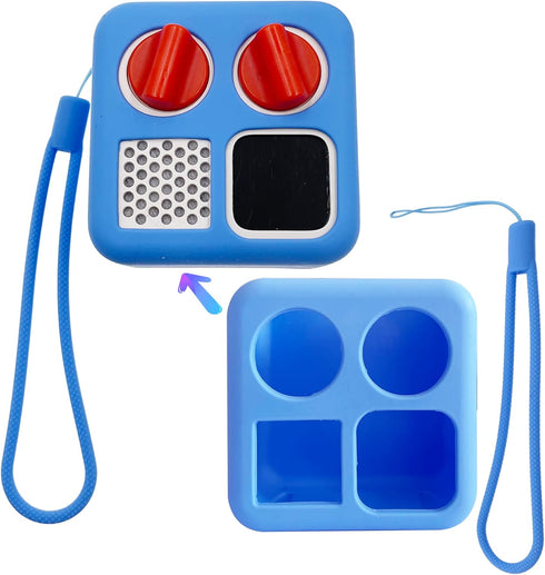 YOTO Mini Bluetooth Audio Player Hard Carrying Case with Silicone Skin Cover, Kids Screen-Free Accessories (Blue)