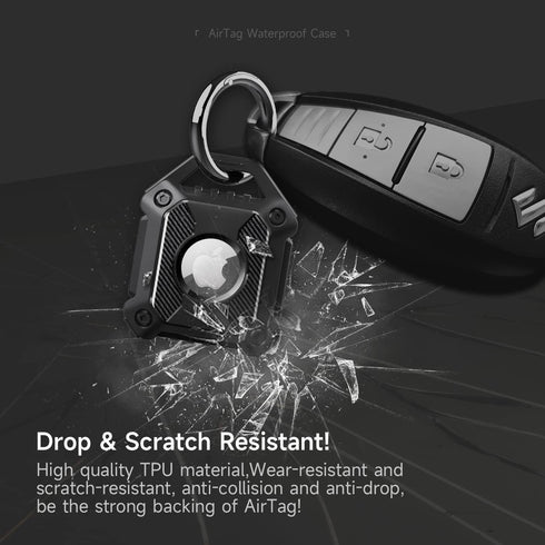 Waterproof Airtag Keychain Holder Case, Screw Full Cover Compatible with Apple Air Tag Tracker, TPU Case for Keys, Bags