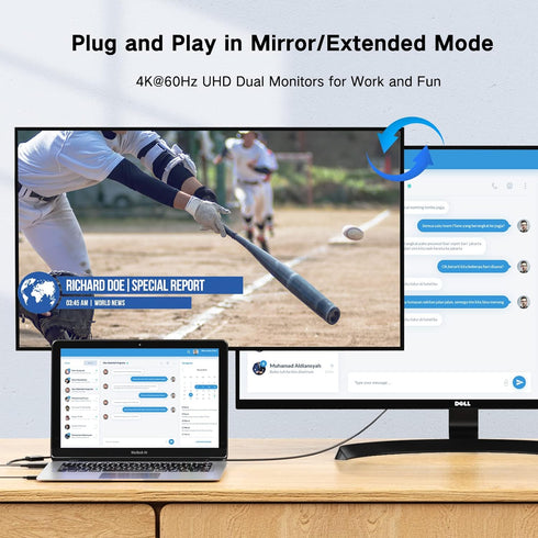 FOINNEX HDMI to DisplayPort Adapter, 4K@60Hz Not-Bidirectional HDMI to Display Port, Unidirectional HDMI Source to DP Display Male to Female for Computer, Monitor, PS4, NS