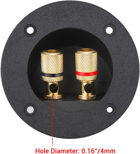 Facmogu 2PCS 3 Inch Round Speaker Box Terminal Cup - 2-Way Binding Post, Power Speaker Plates for DIY Kits