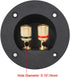 Facmogu 2PCS 3 Inch Round Speaker Box Terminal Cup - 2-Way Binding Post, Power Speaker Plates for DIY Kits