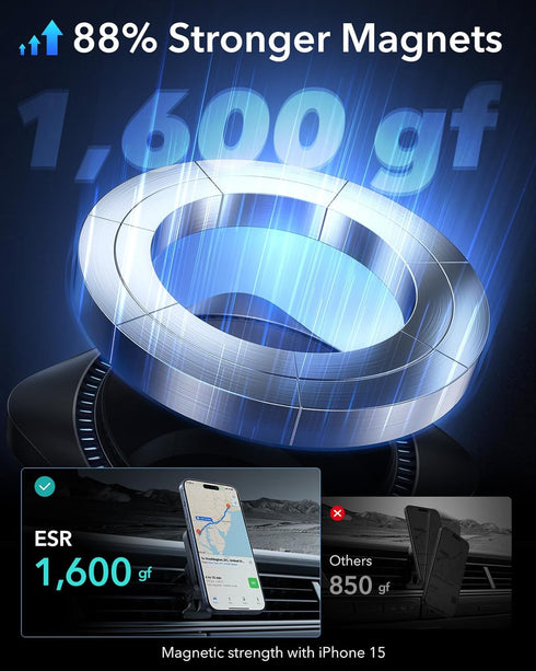 ESR for MagSafe Car Mount Charger with CryoBoost, Phone Cooling MagSafe Car Charger, Magnetic Wireless Car Charger, Air
