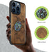 Carveit Designer Wooden Protective Case for iPhone 15 Pro, Magnetic Cover with Wood Engraving - Sea Turtle-Walnut