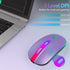 FUWANG Wireless Mouse, Rechargeable LED Bluetooth Mouse, Portable USB Optical 2.4G Wireless Computer Mice (Purple)