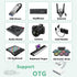 Lightning + USB C to Aux Audio Headphone Jack Adapter, Multi USB OTG Camera Adapter for iPhone 15/14/13