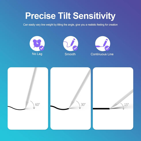 Stylus Pen for iPad 9th&10th Generation, Apple Pencil Compatible with 2018-2024 iPad Pro/Air/Mini Models