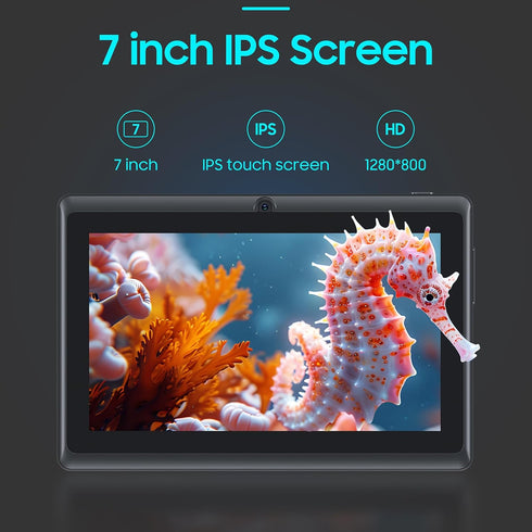 Tablet 7 inch Android 12.0, 4GB RAM, 32GB Storage, 512GB SD Expansion, Quad-core Processor, 3000 mAh Battery