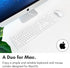Macally Full Size USB Wired Mac Keyboard and Mouse Combo, Ergonomic Apple Keyboard with Shortcuts for Mac Mini, iMac