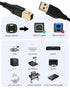 6ft, 2.0 6 HP Printer Cable Square USB A to USB B Cable for Printer/Scanner Epson, HP, Canon, Brother, Ethernet Print