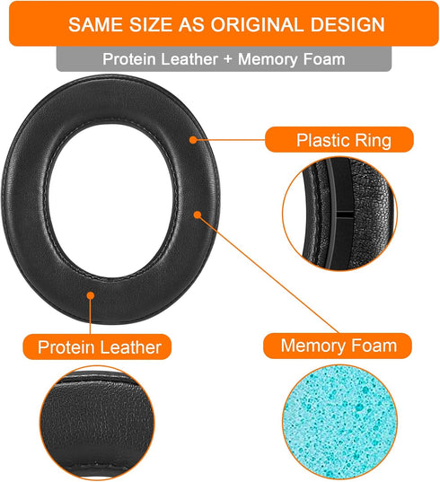 HS60 Earpads, GVOEARS Replacement Ear Pads Cushion for Corsair HS70/Pro HS60/Pro HS50/Pro, Black Noise Isolation