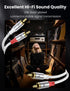 2RCA 2RCA 3.28ft/1M, 24K MOSWAG Male to Male Stereo Auxiliary Audio Cable Subwoofer Cable Gold Plated Nylon Braided