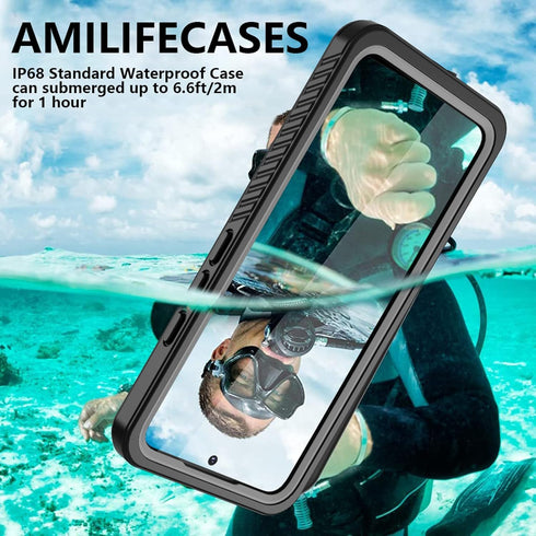 Samsung Galaxy S22+Plus Case Waterproof with Built-in Screen Protector, Full Body Shockproof Protective Case (Black)