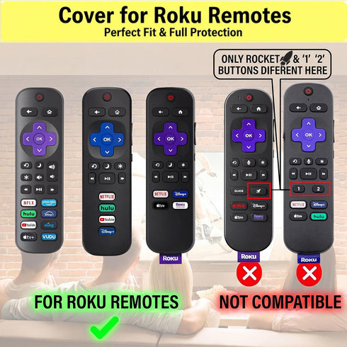 Lambcare 2 Pack Remote Case for Roku, Battery Cover for TCL Roku Smart TV Steaming Stick Remote, Roku TV Remote Cover