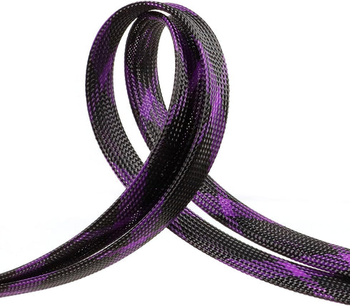 YOUBO Braided Cable Sleeve, 33ft Expandable Wire Loom for Automotive Wiring Harness &