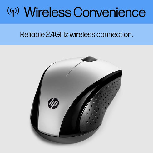 HP X3000 G3 15-Month 1600 XP,8, 11 (683N9AA#ABL) Wireless Mouse Silver, up to Battery,Scroll Wheel, Side Grips